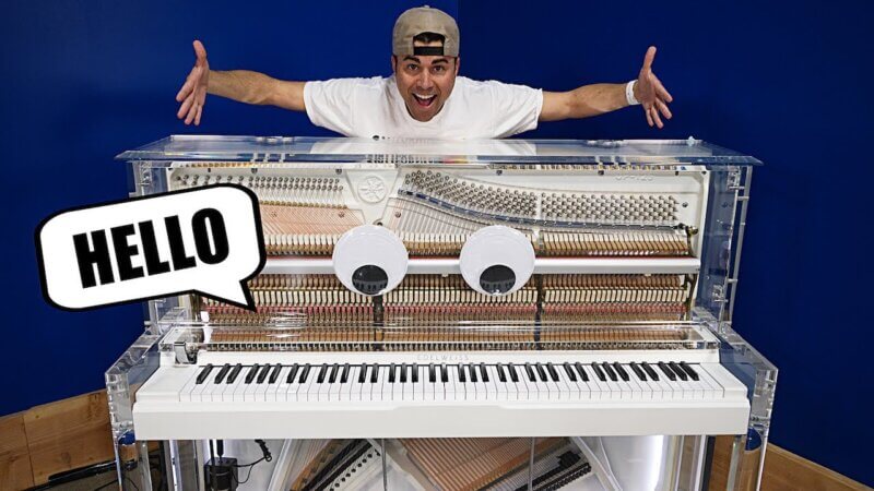 A Googly-Eyed Transparent Player Piano